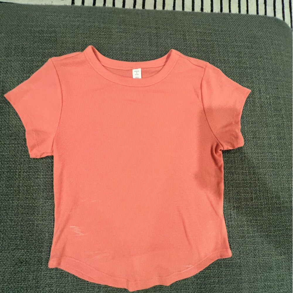 Pink ribbed shirt